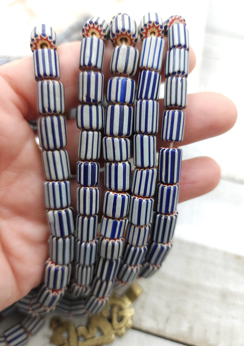 Chevron Beads Multilayer Java Indonesia, 7-11mm x 7-11mm Full Strand 20-21" Inches 58-60, Vintage, Native American,  Jewelry Supplies.