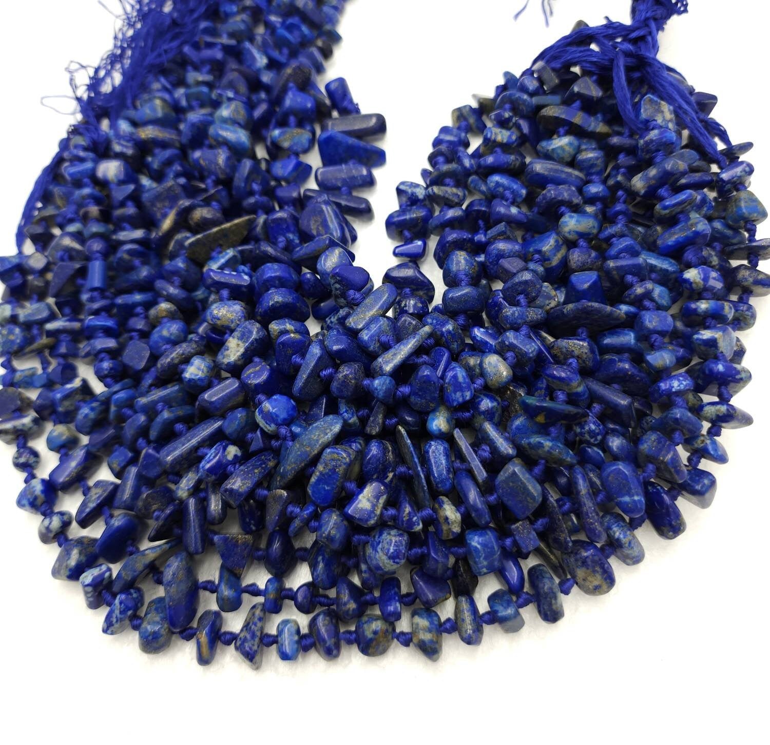 40-46 Chunk Afghani Lapis Lazuli Strand 15-16" 6-15x8-20mm Genuine Lapis Lazuli Stone / Healing Stones / Natural Beads / Jewelry Supplies.