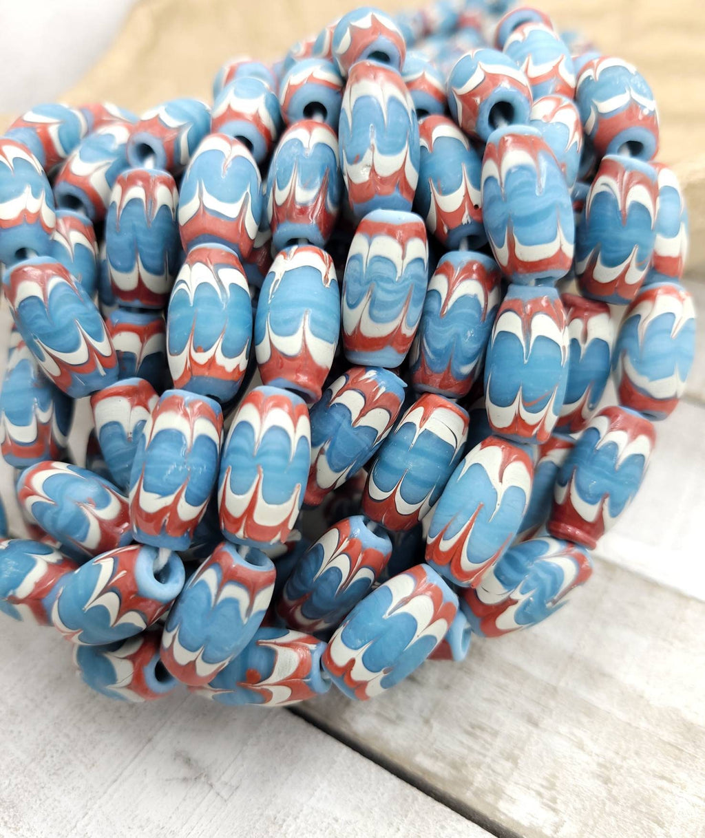 Chevron Style Glass Beads 19mm x 10mm, Choose The Color Option, Jewelry Making Supplies, Indonesian Lampwork.
