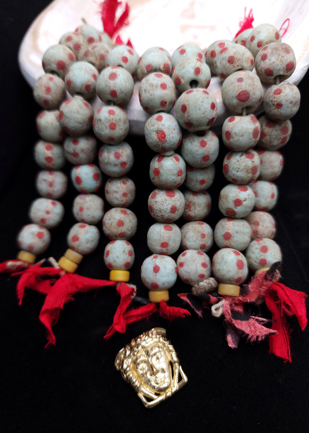 Pistachio Green Glass Beads with Old Rustic Accent  12-13mmx12-13mm 10 Beads Per Strand / Jewelry Supplies / Java / Indonesia / Ethnic