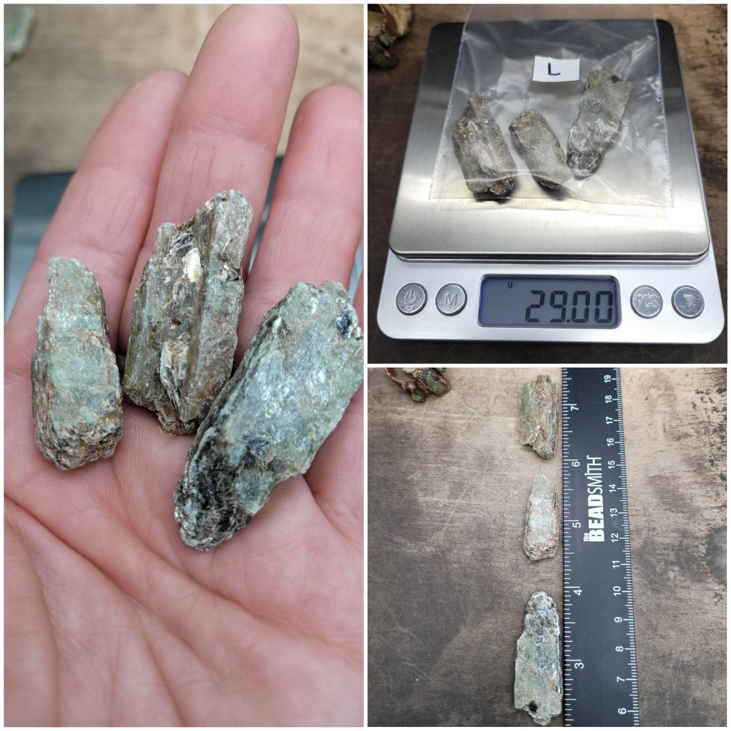 Green Raw Kyanite From Tanzania / Healing Stone / Stone for Wire Wrapping .