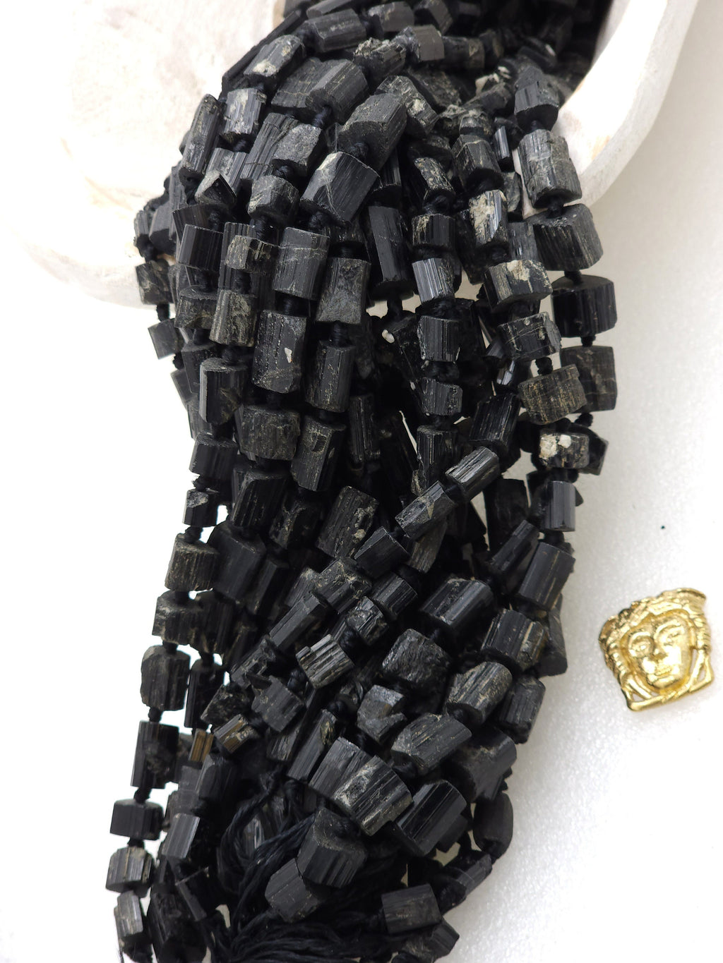 Black Tourmaline From Afghanistan, Option To Choose Size 6-11mm Or 9-24mm Full Strand 16", Raw Stone, Jewelry Making Supplies.