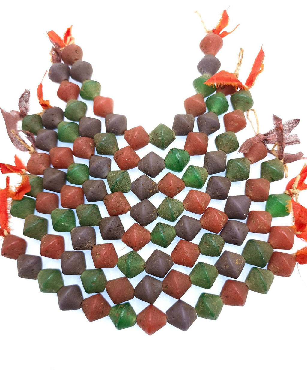 Old Rustic Glass Beads From Java Indonesia Strand 12 Beads13-15mm x 14mm / Vintage / Tribal / Ethnic / Jewelry Making Supplies