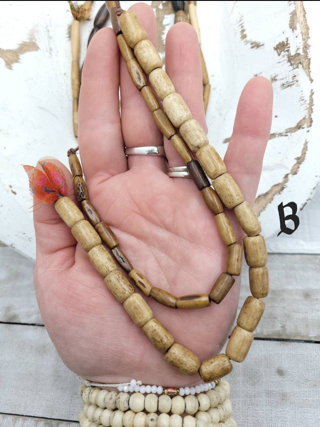 Wonderful Lot Of Bone Beads Vintage / Tribal / Boho / Ethnic / Hippie / Ethnic / Navajo / Native American / Jewelry Supplies.