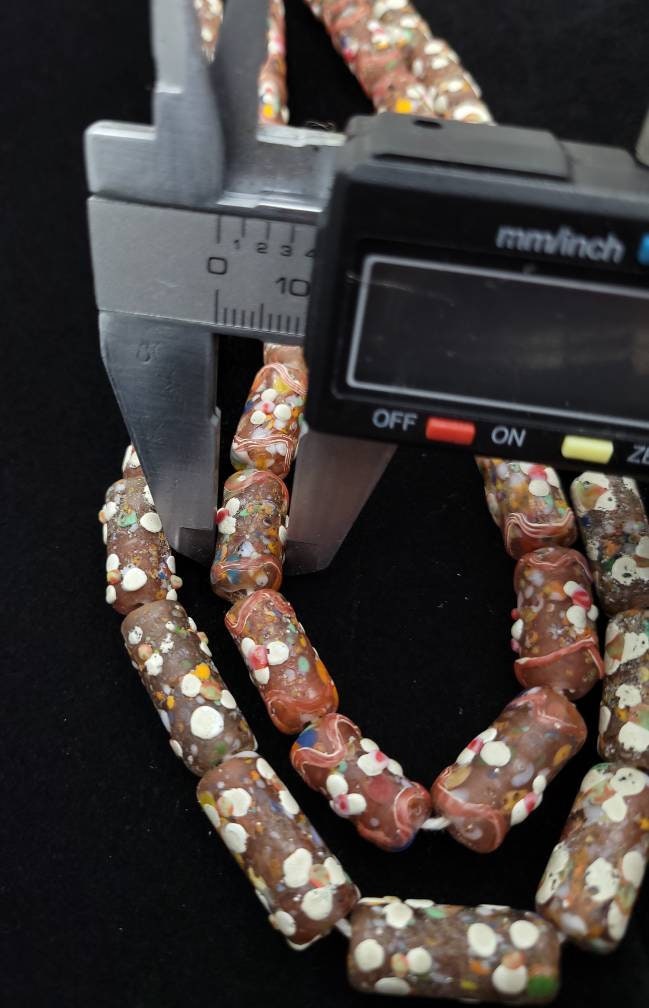 Old Glass Beads From The 90's Rustic Beads From Thailand Lot of 4 Beads 18-23mm x 9-11mm, Jewelery Supplies, Indonesian Lampwork Beads