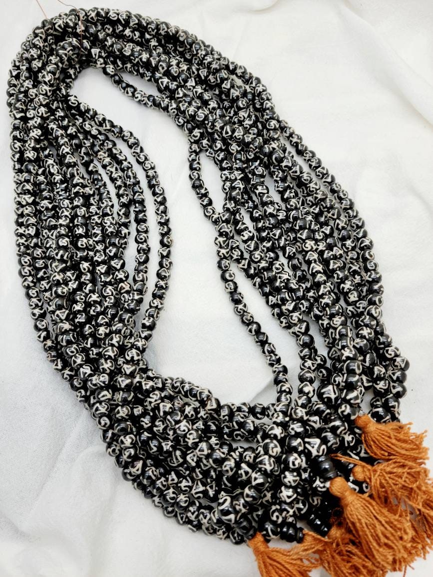 Prayer beads / buddhist prayer necklace / 108 bone beads rosary / mala bone beads / jewelry supplies