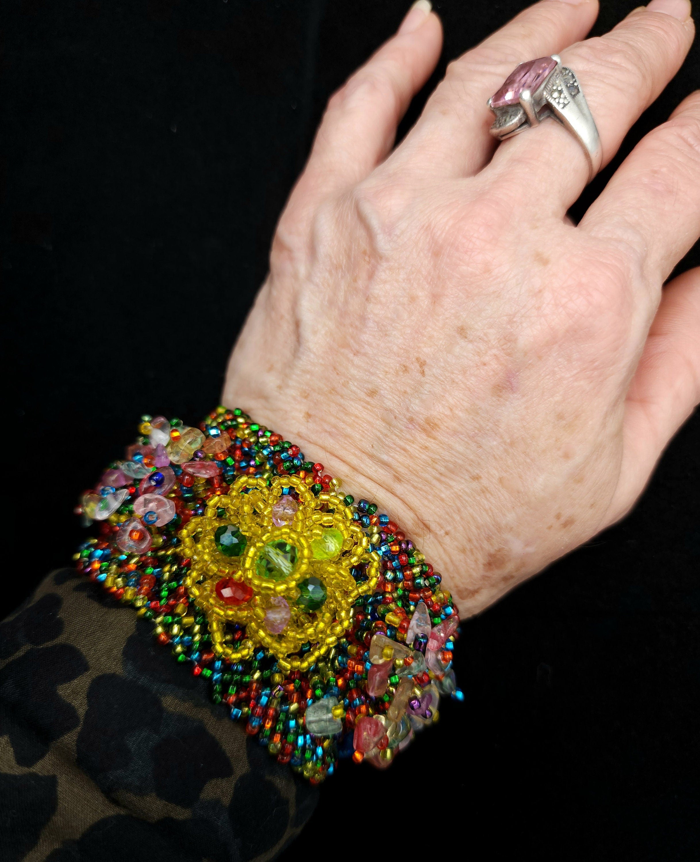 Handmade Bracelet with seeds and natural stone beads / Colorful Handmade Bracelet / Mexican Bracelet