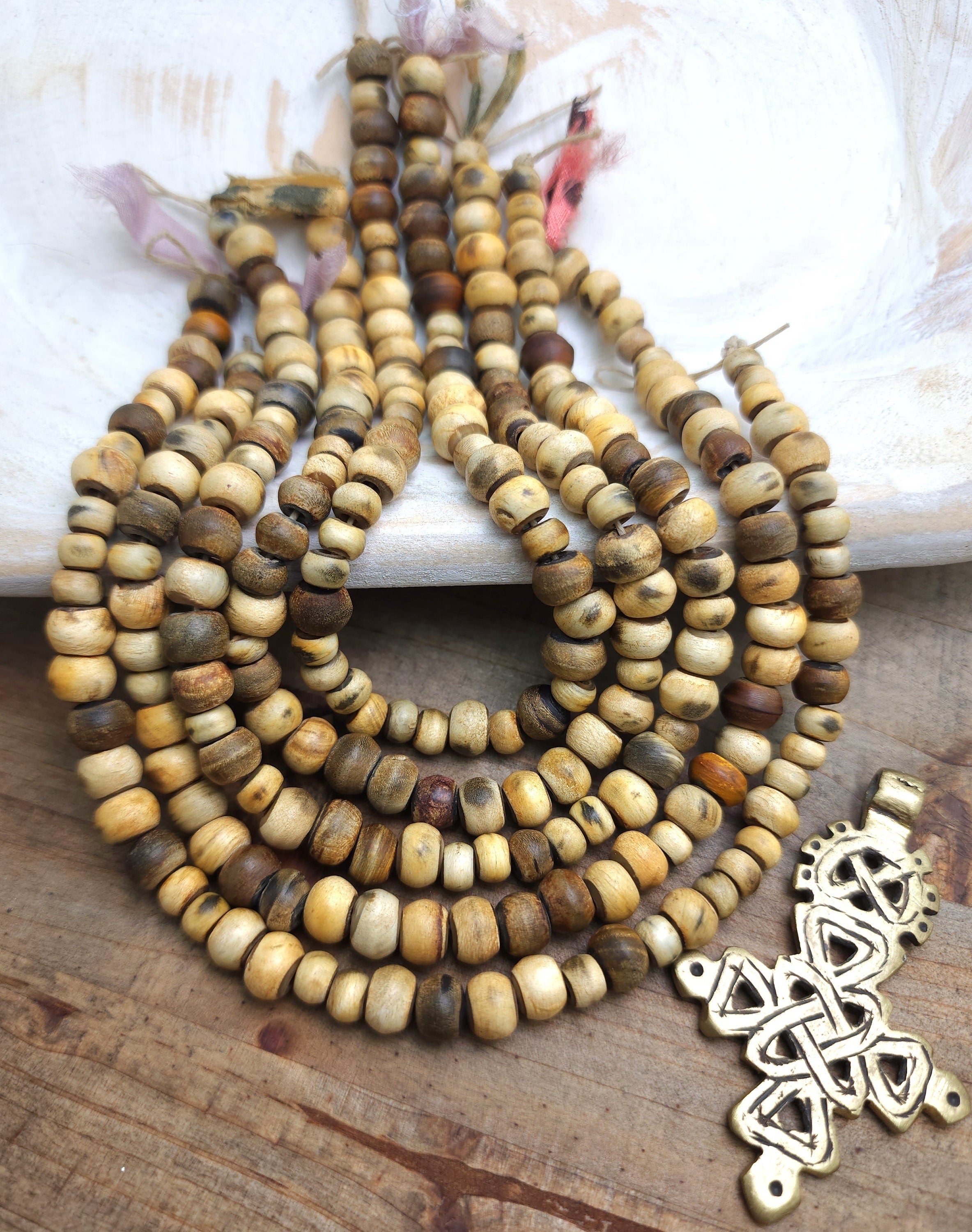 Beautiful Horn Bone Beads 6-8mm / Strand Length 10" Inches 40-42 Beads / Tribal / Boho / Ethnic / Navajo / Jewelry Supplies.