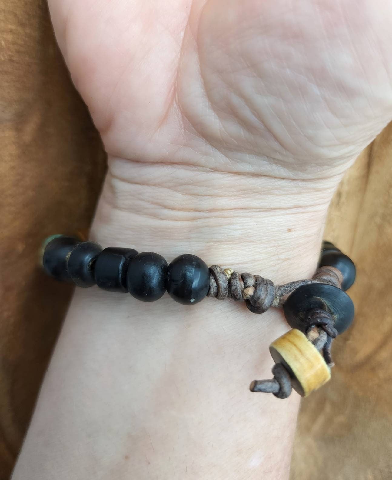 100% Natural Turquoise December Month Bracelet For Him Or For Her / Ethnic Boho Hippie Navajo / Handmade Jewelry/Fits 8-9 "