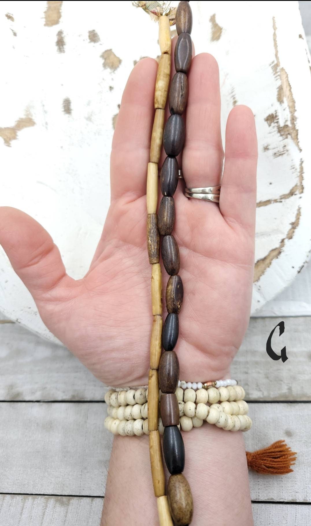 Wonderful Lot Of Bone Beads Vintage / Tribal / Boho / Ethnic / Hippie / Ethnic / Navajo / Native American / Jewelry Supplies.