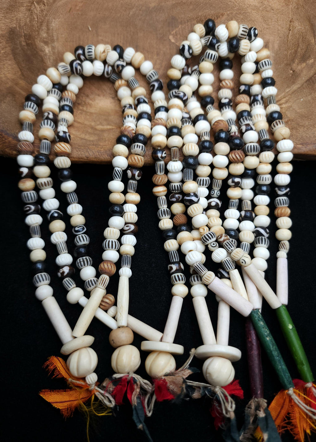 Full 15" strand + 6-23mm Assorted Buffalo Bone Beads, Batik Bone Beads, Jewelry Making Supplies.