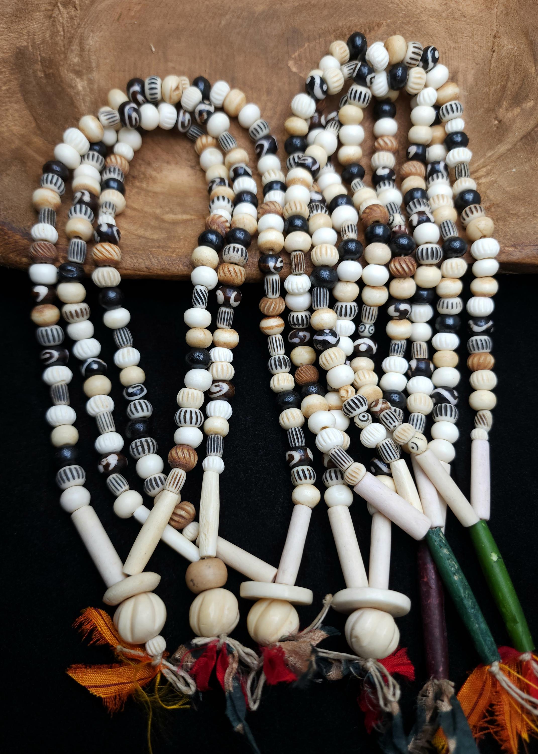 Full 15" strand + 6-23mm Assorted Buffalo Bone Beads, Batik Bone Beads, Jewelry Making Supplies.