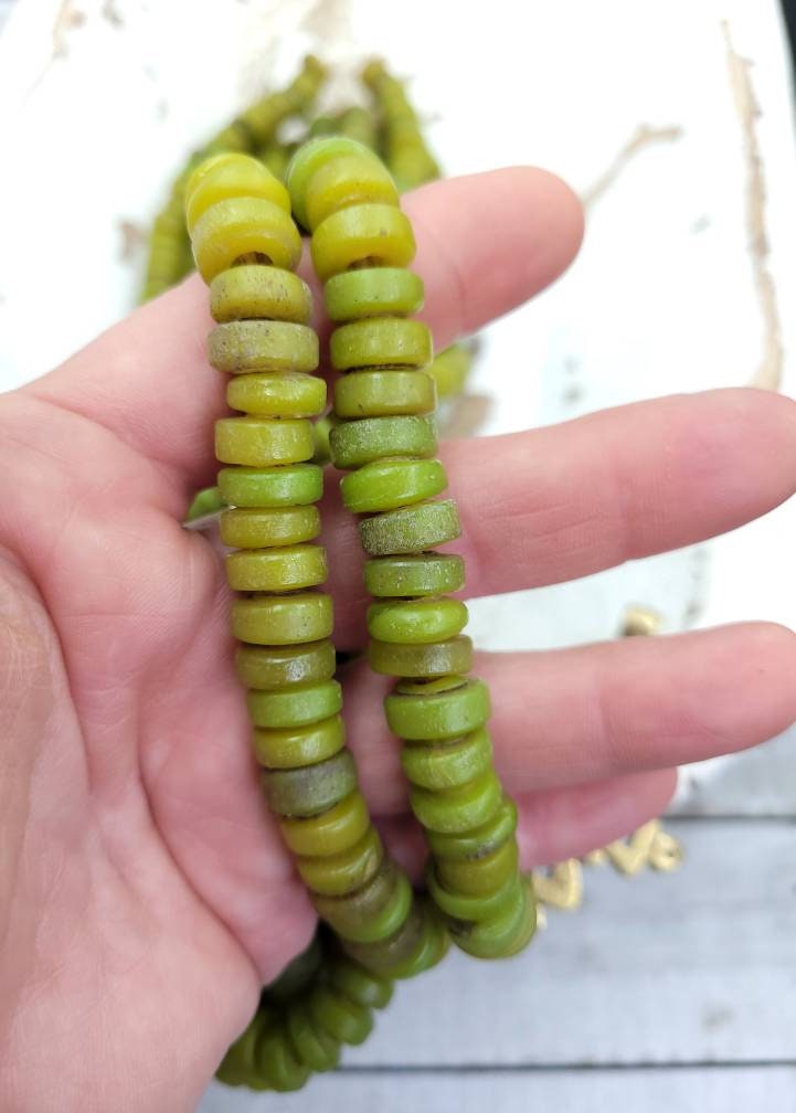 Hermosas cuentas con acento rústico de 11-12 mm de hilo de 10" de largo/indonesio/java/tailandia/suministros de joyería.
