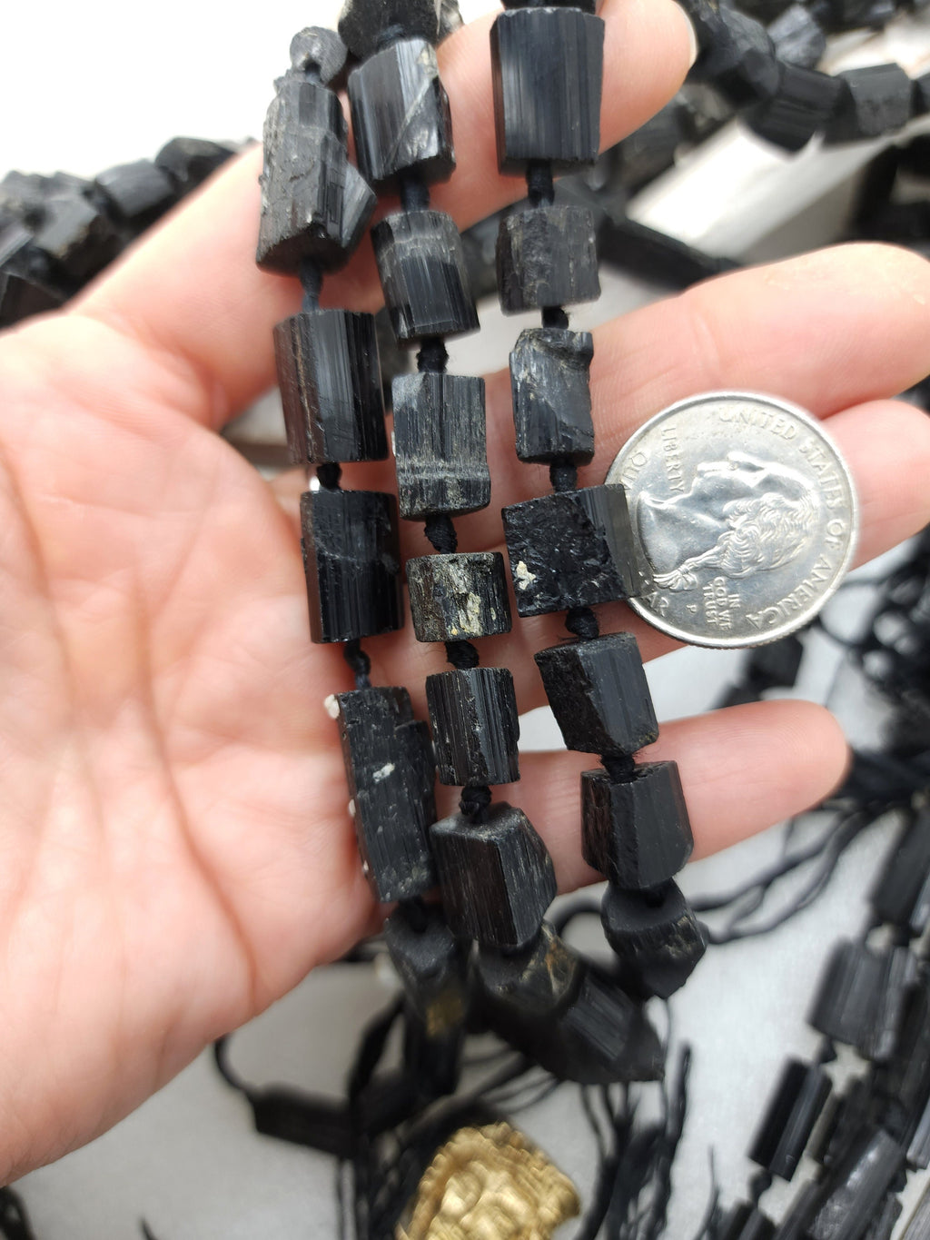 Black Tourmaline From Afghanistan, Option To Choose Size 6-11mm Or 9-24mm Full Strand 16", Raw Stone, Jewelry Making Supplies.