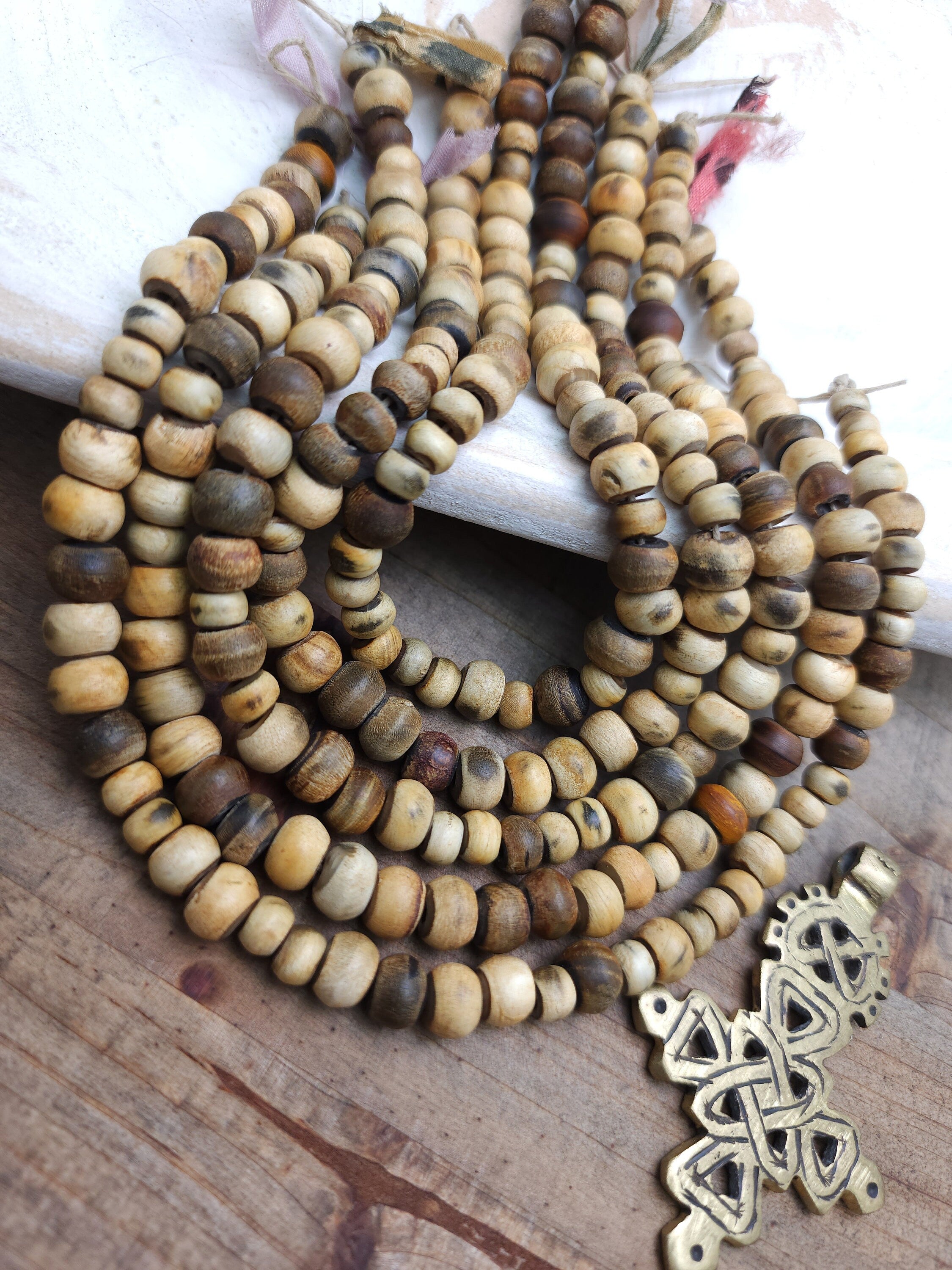 Beautiful Horn Bone Beads 6-8mm / Strand Length 10" Inches 40-42 Beads / Tribal / Boho / Ethnic / Navajo / Jewelry Supplies.