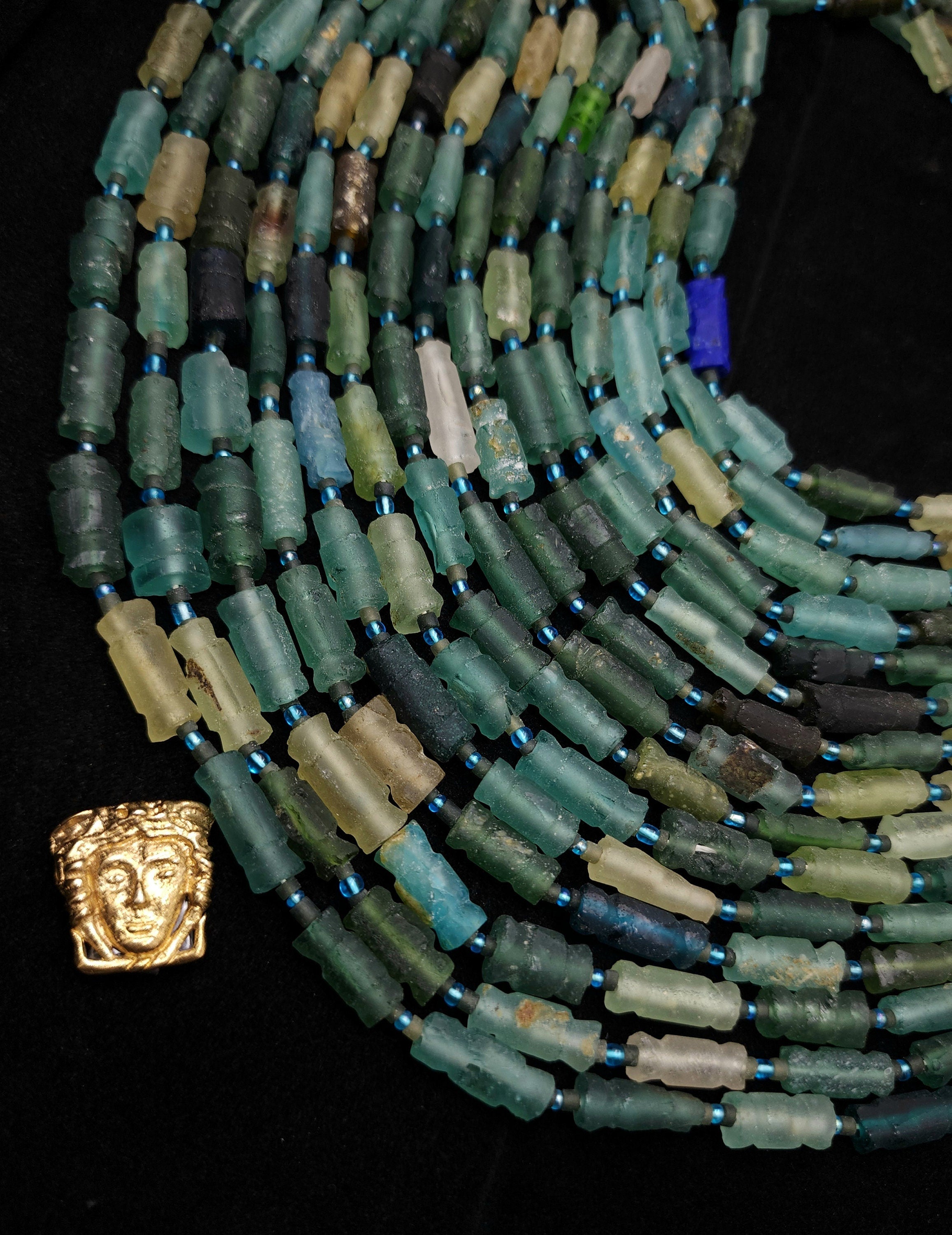 Ancient Roman Glass / Old Roman Glass / Genuine Roman Glass Beads / Found Roman Glass Beads / 14-15" Strand / Jewelry Supplies.