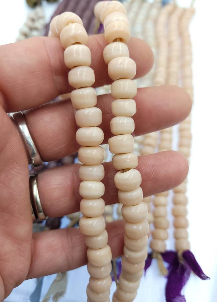 Beautiful High Quality 6x9mm Pony Beads Choose Champagne Beige-Pale Pink-Purple Opal 8" Strand, Jewelry Supplies, Tribal, Navajo, Etnico.