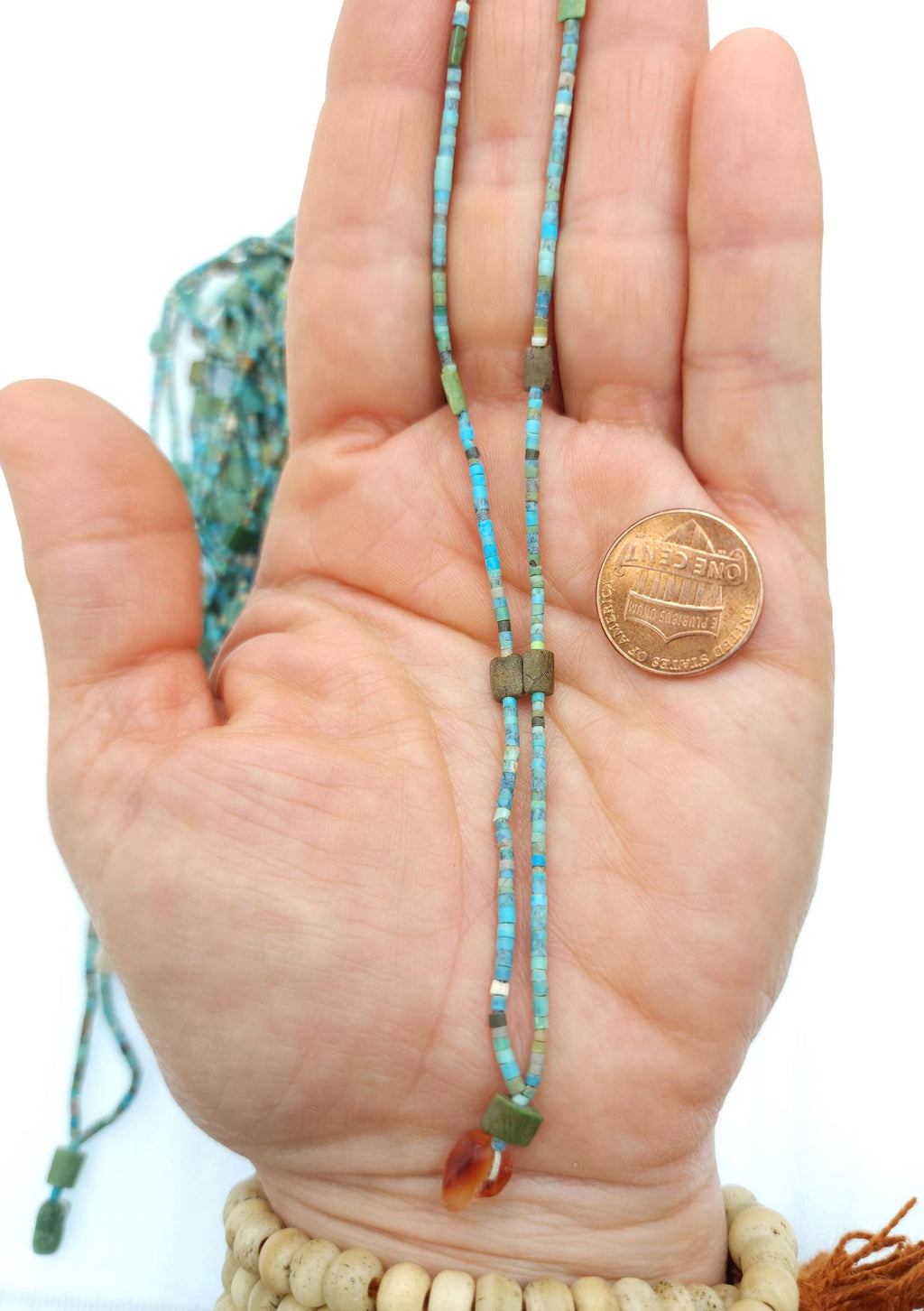 Genuine Afghan Turquoise 14" Strand 1.5-6mm, Natural Antique Beads, Semi-Precious Stone for Jewelry, Heishi Beads, Ethnic Craft Supplies