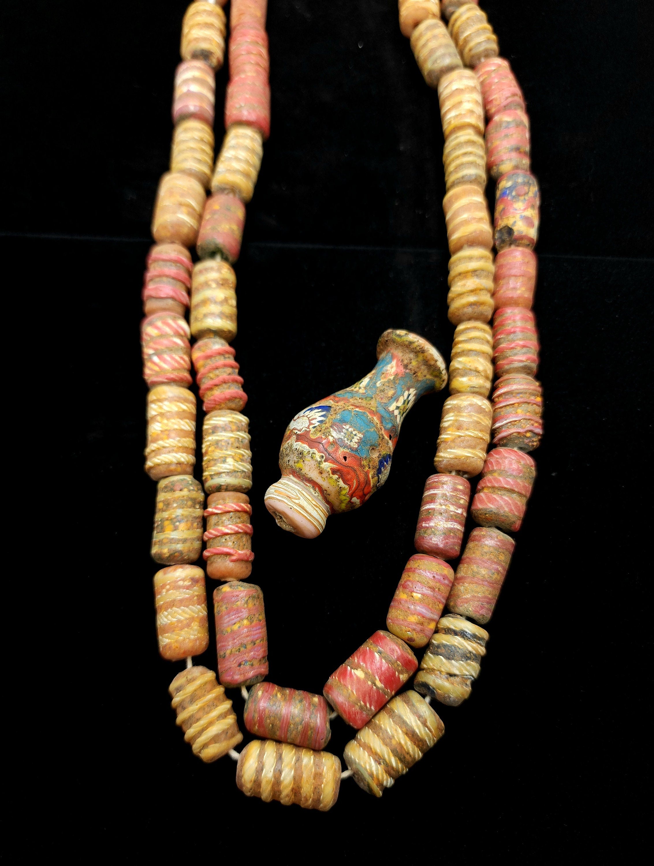 Vintage Glass Beads From The 90's Rustic Beads From Thailand Lot of 4 Beads / Indonesian Lampwork Beads / Jewelry Supplies.