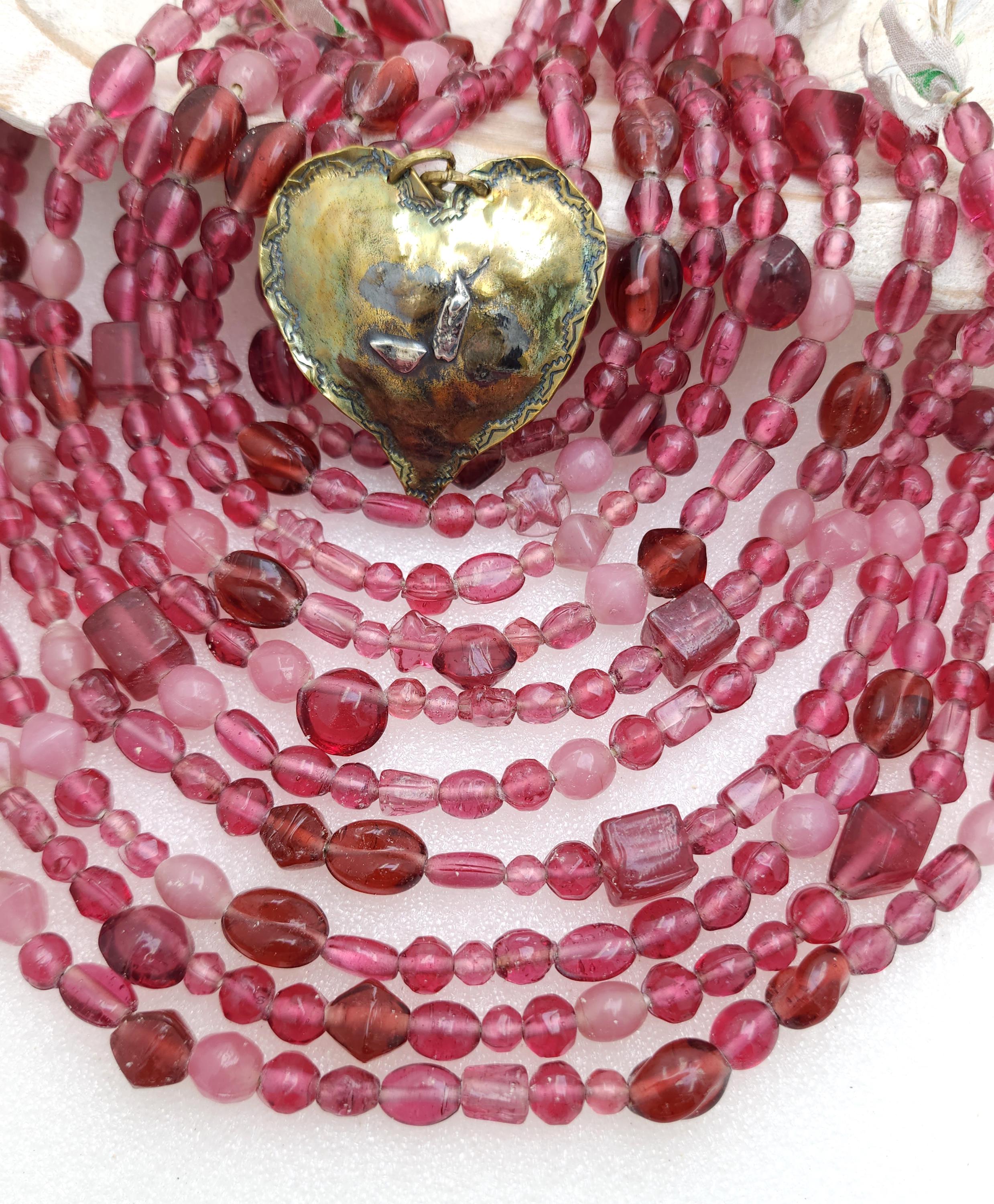 Full Strand 14" Of Rose Beads Great Variety Of Funny Beads From India 6-21mm, Jewelry Making Supplies, Crafts Supplies.