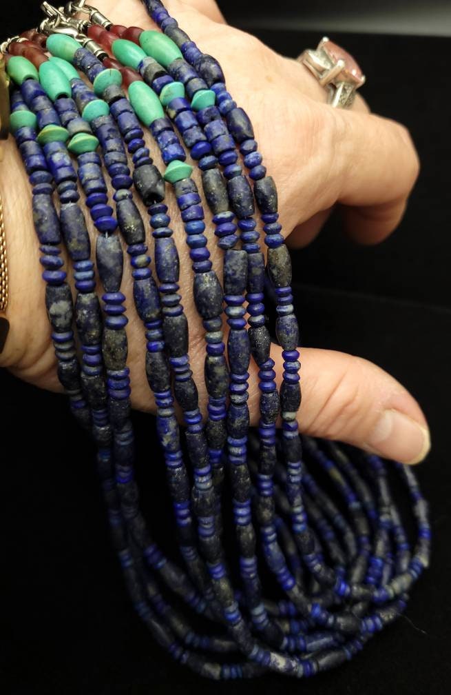 Beautiful Lapis Lazuli Necklace from Afghanistan for Men and Women / LapisLazuli Carnelian and Turquoise  / Two Options to choose from.