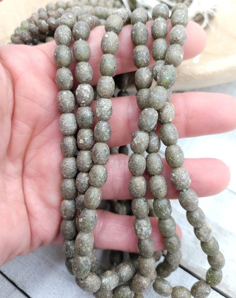 Wow So Beautiful Ancient Roman Glass Strand 6 "Inch Long Choice 6x4mm or 8x6mm / Jewelry Supplies.