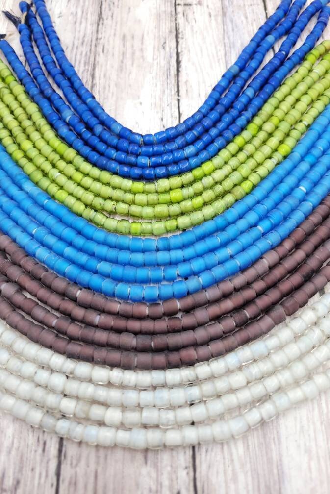 Beautiful Handmade White Heart Glass Beads Strand 10 "Long 5-6mmx6mm Choose Color Option / Jewelry Supplies/ Venetians 80's/ Lampwork.