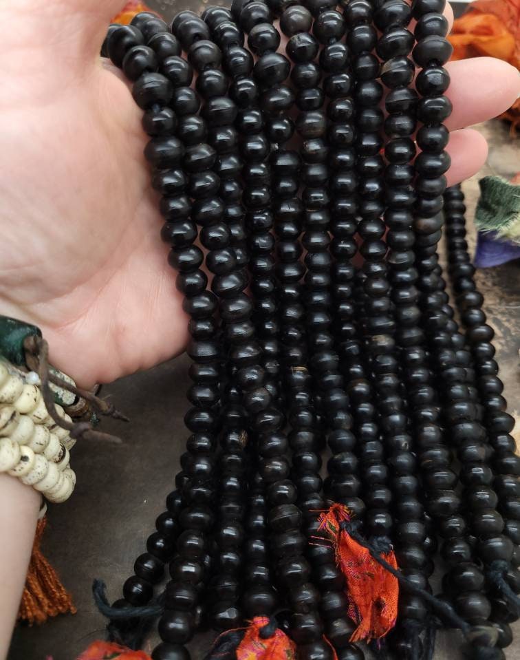 Handmade Horn Bone Beads 6x8-8x10 mm/10 Inch Strand 34-40 Beads / Tribal Ethnic Navajo Beads / Jewelry Supplies.