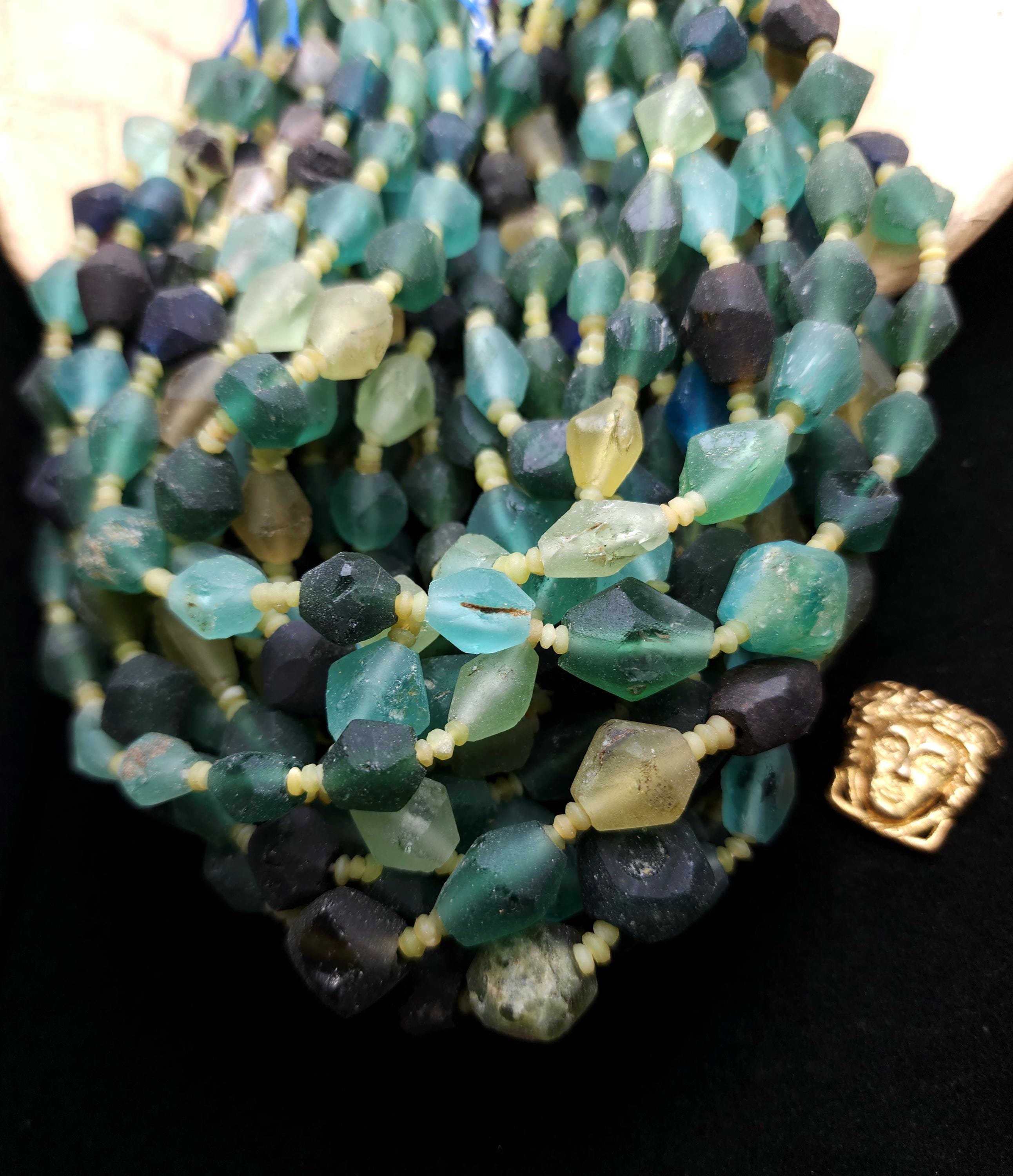 Genuine Ancient Roman Glass, Roman Glass Showing The Effects Of Age, Diamond-Shaped Beads Long 9mm-16mm, Jewelry Making Supplies