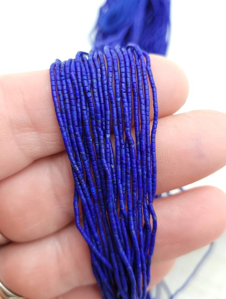 Beautiful Lapis Lazuli Heishi Tiny Beads 1mm Strand 14-15"  Long / Afghanistan Beads / Jewelry Supplies/ Handmade Beads / Unusual.