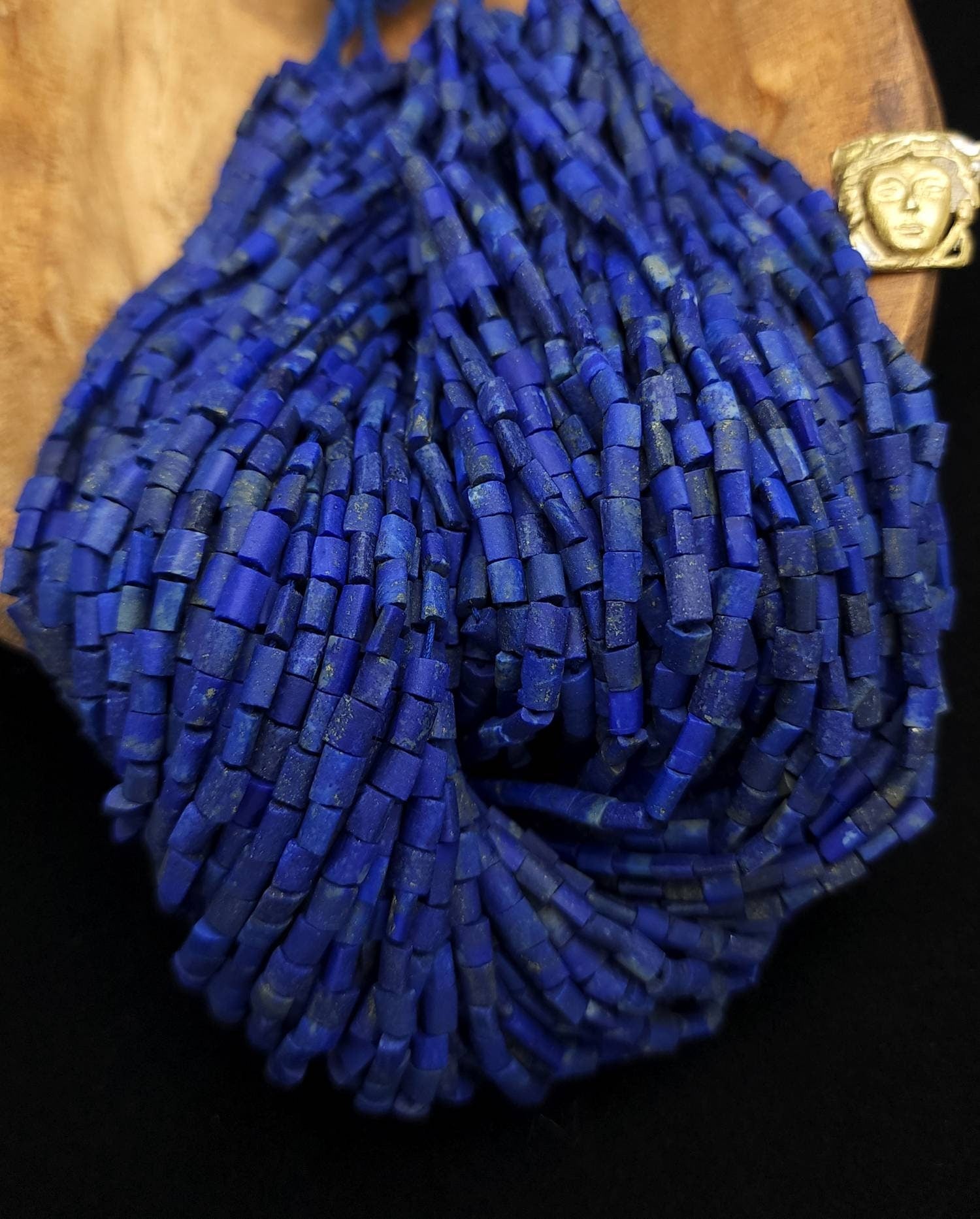 Beautifull Genuine Lapislázuli From Afghanistan Full Strand 15" 5mmx5-6mm 67-72 Beads /Jewelry Supplies.