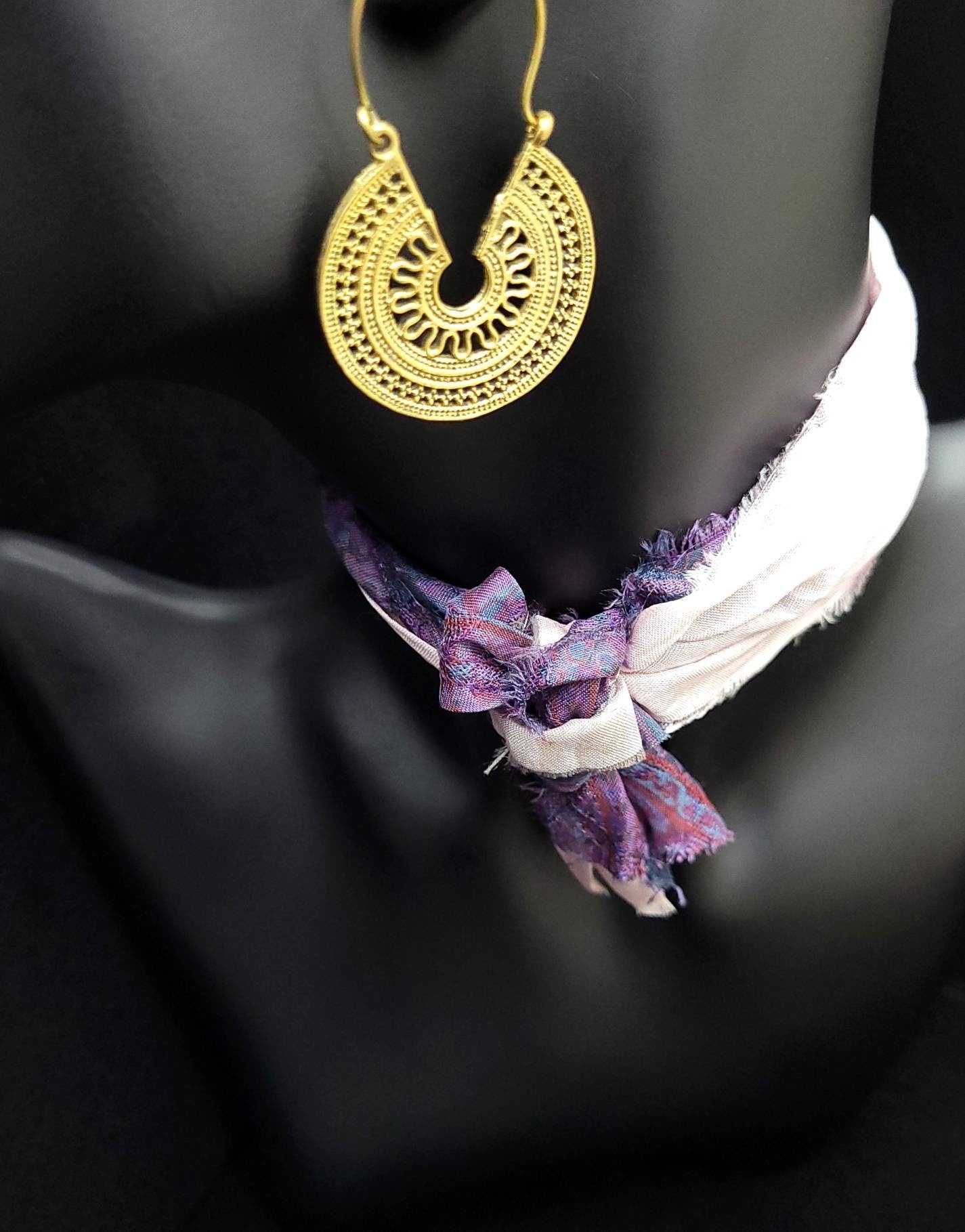 Beautiful Solid Brass Gold Earrings / Elegant Earrings / Entirely Handmade Jewelry.