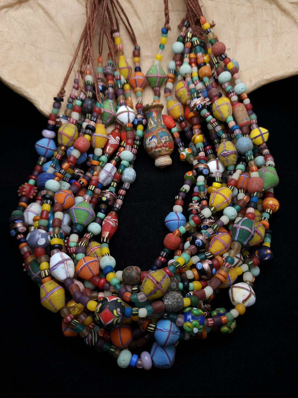 Large Variety of Funny Indonesian Beads and Colorful Beads, Full Strand 17-18" 6-25mm, Jewelry Making Supplies, Java, Indonesia, Thai Beads.