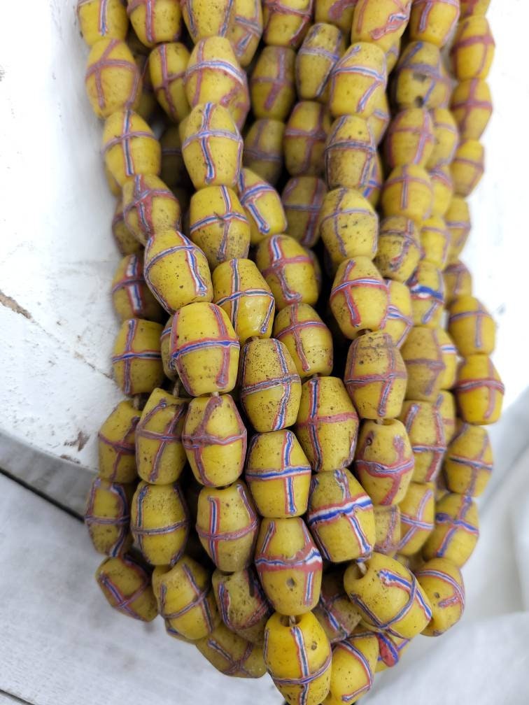 Ethnic Bicone Beads Java french Beads / Venetian Cross Beads with Rustic Accent / Strand of 12 beads 16-20×13-15mm / Jewelry Making Supplies