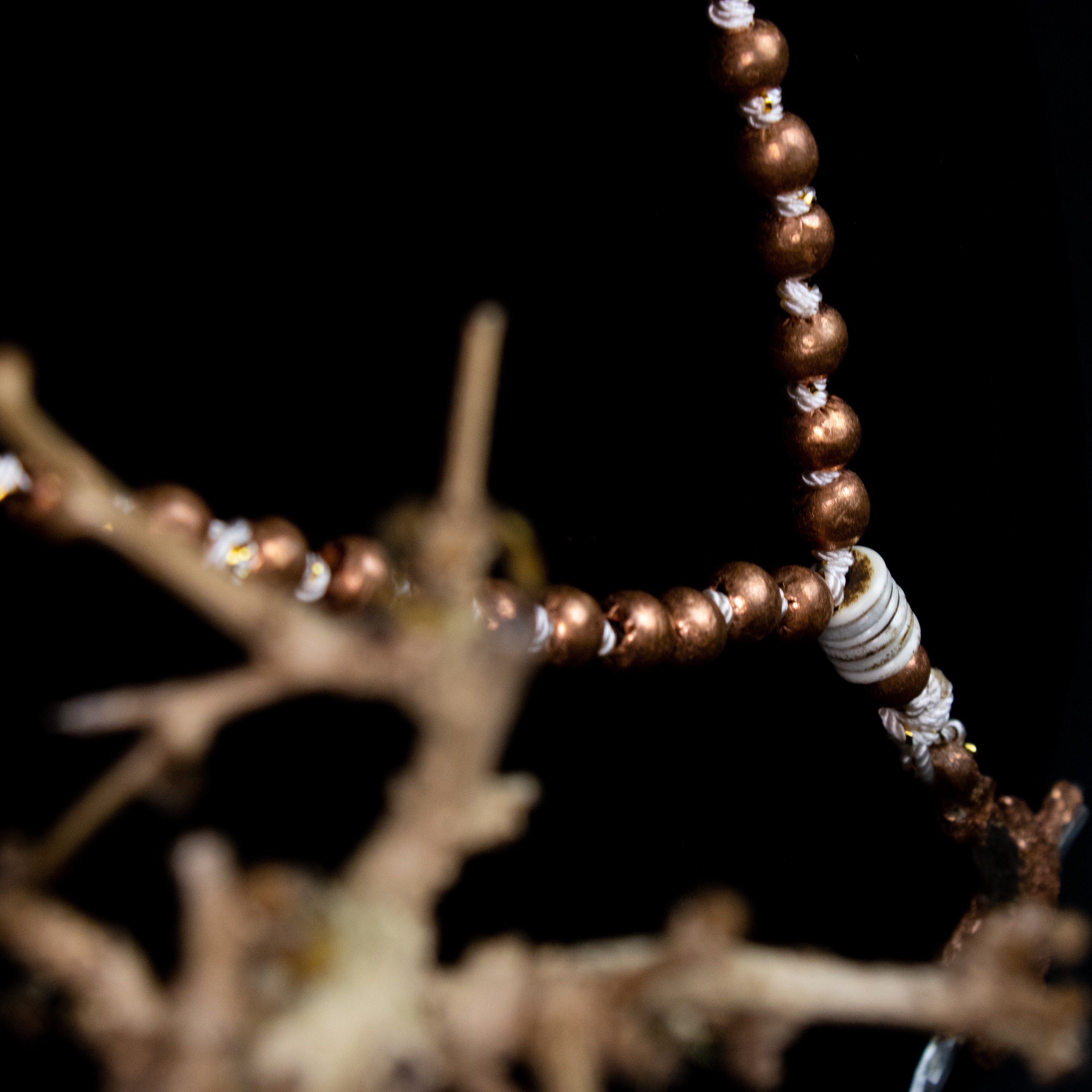 Miracle | Necklace | Copper | Electroformed | Silk | Quartz | Bone