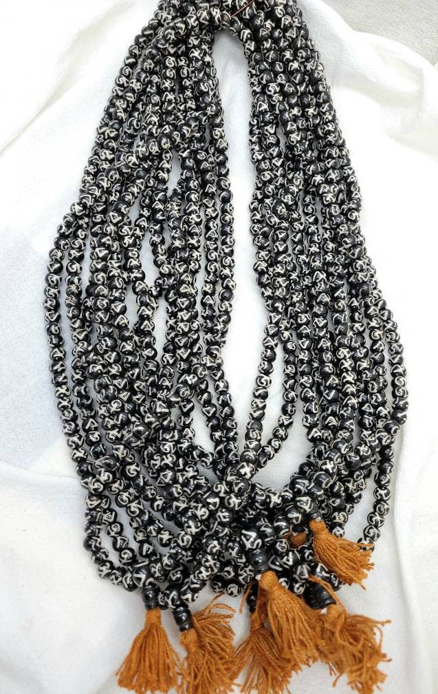 Prayer beads / buddhist prayer necklace / 108 bone beads rosary / mala bone beads / jewelry supplies