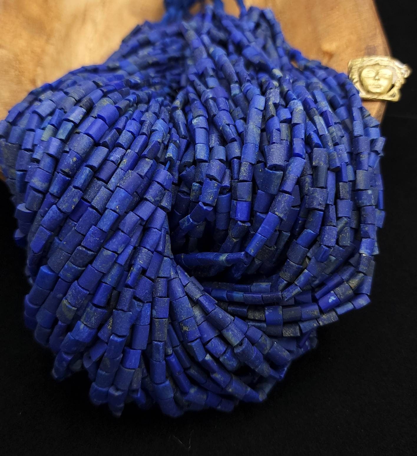 Beautifull Genuine Lapislázuli From Afghanistan Full Strand 15" 5mmx5-6mm 67-72 Beads /Jewelry Supplies.
