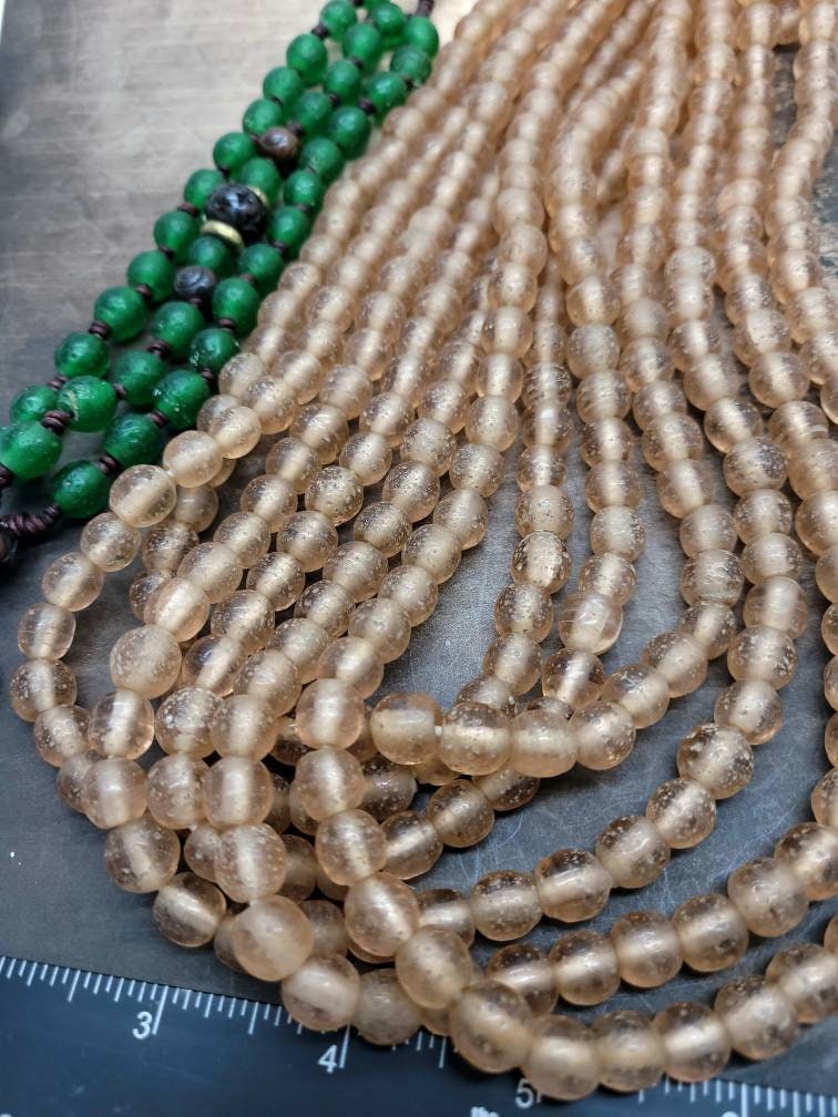 Indonesian Glass Beads / Rustic Shape / 15 "Inch Strand / 8mm- 10mm/Jewelry Supplies/ Variety of Colors/44-46 Beads.