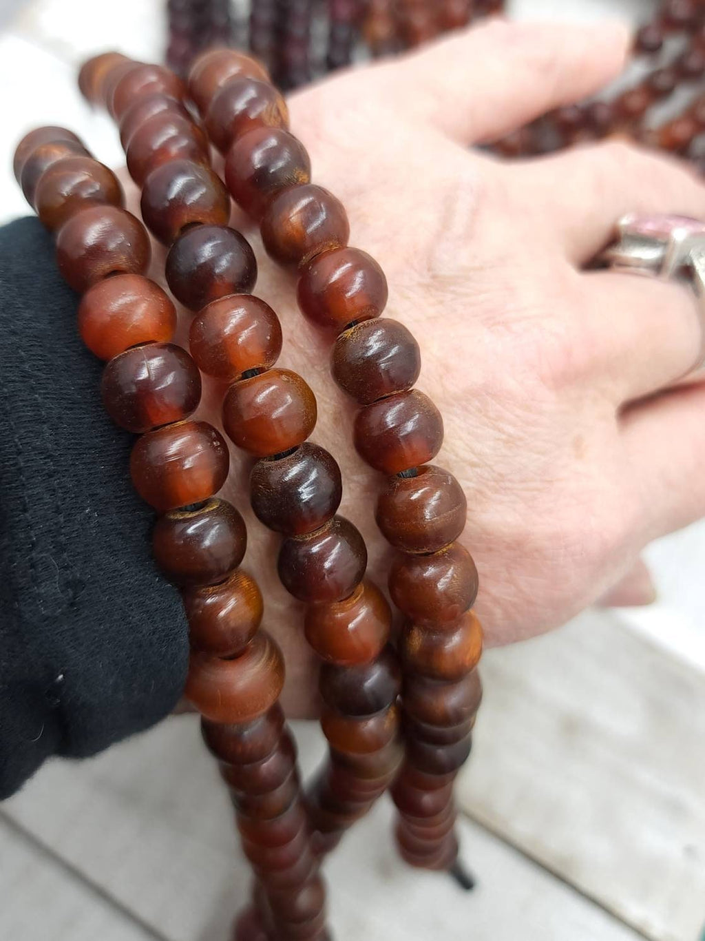 Natural Horn Beads Strand 10" Inches 10mm (32) Option To Choose Red Or Orange Horn / Native / Boho / Ethnic / Jewelry Supplies.