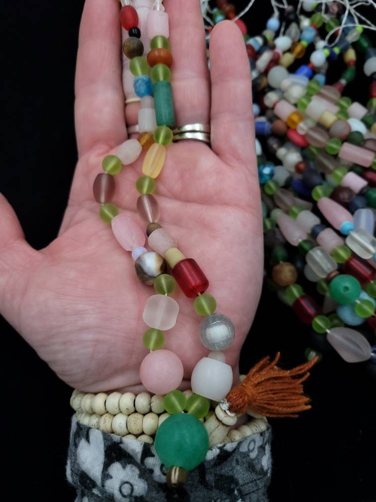 Old Glass Beads Afghanistan Wide Variety Of Beads You Will Fall In Love / Strand 15-16 "/ Jewelry Making Supplies.