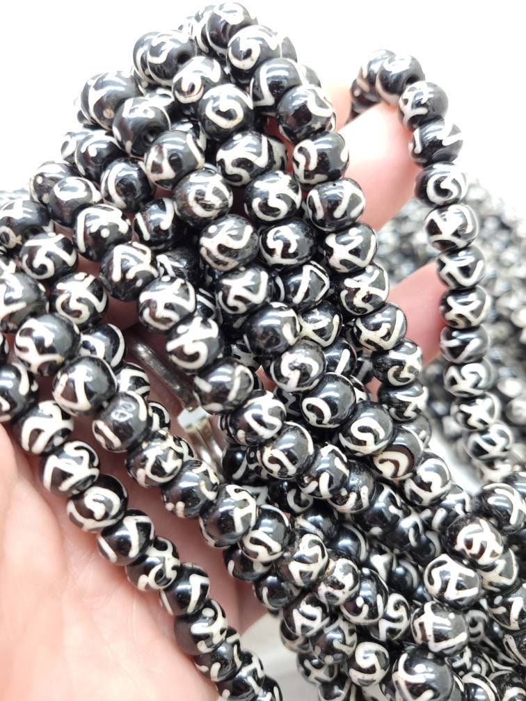 Prayer beads / buddhist prayer necklace / 108 bone beads rosary / mala bone beads / jewelry supplies