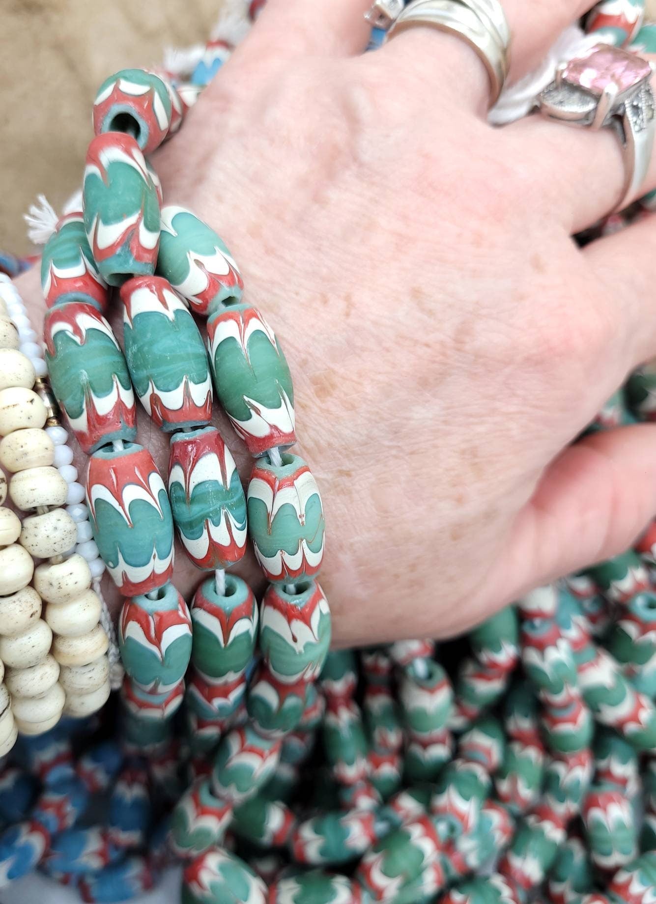 Chevron Style Glass Beads 19mm x 10mm, Choose The Color Option, Jewelry Making Supplies, Indonesian Lampwork.