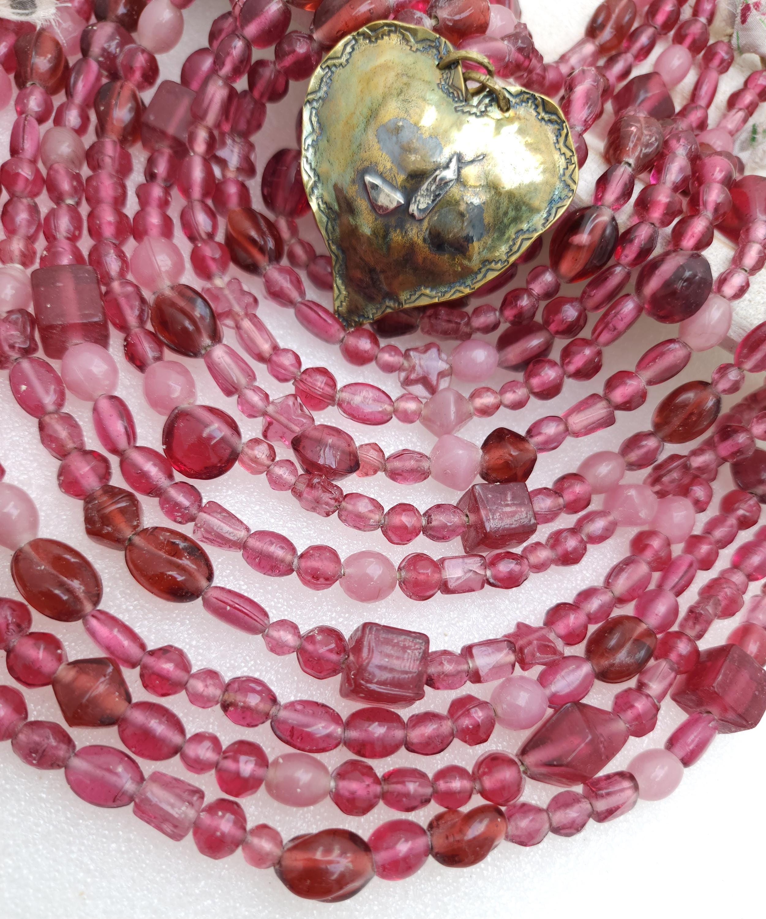 Full Strand 14" Of Rose Beads Great Variety Of Funny Beads From India 6-21mm, Jewelry Making Supplies, Crafts Supplies.