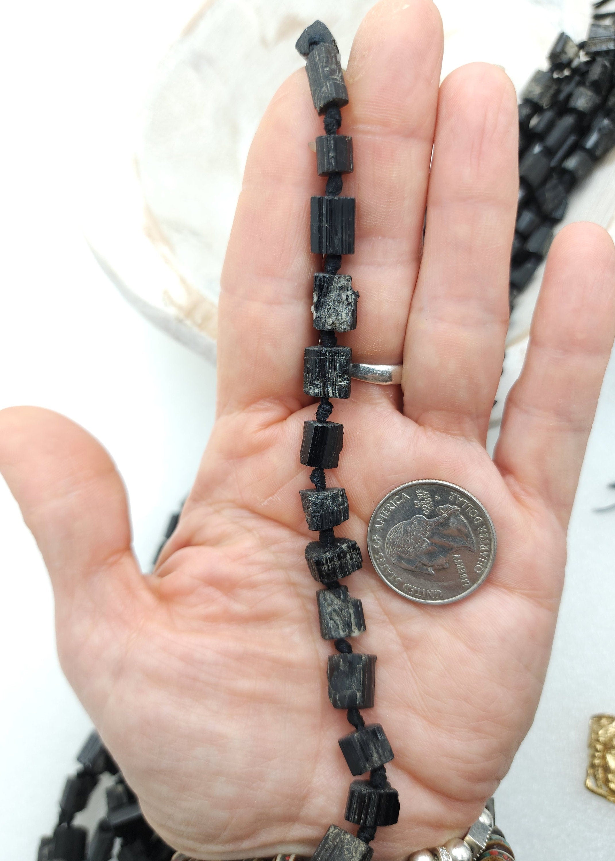 Black Tourmaline From Afghanistan, Option To Choose Size 6-11mm Or 9-24mm Full Strand 16", Raw Stone, Jewelry Making Supplies.