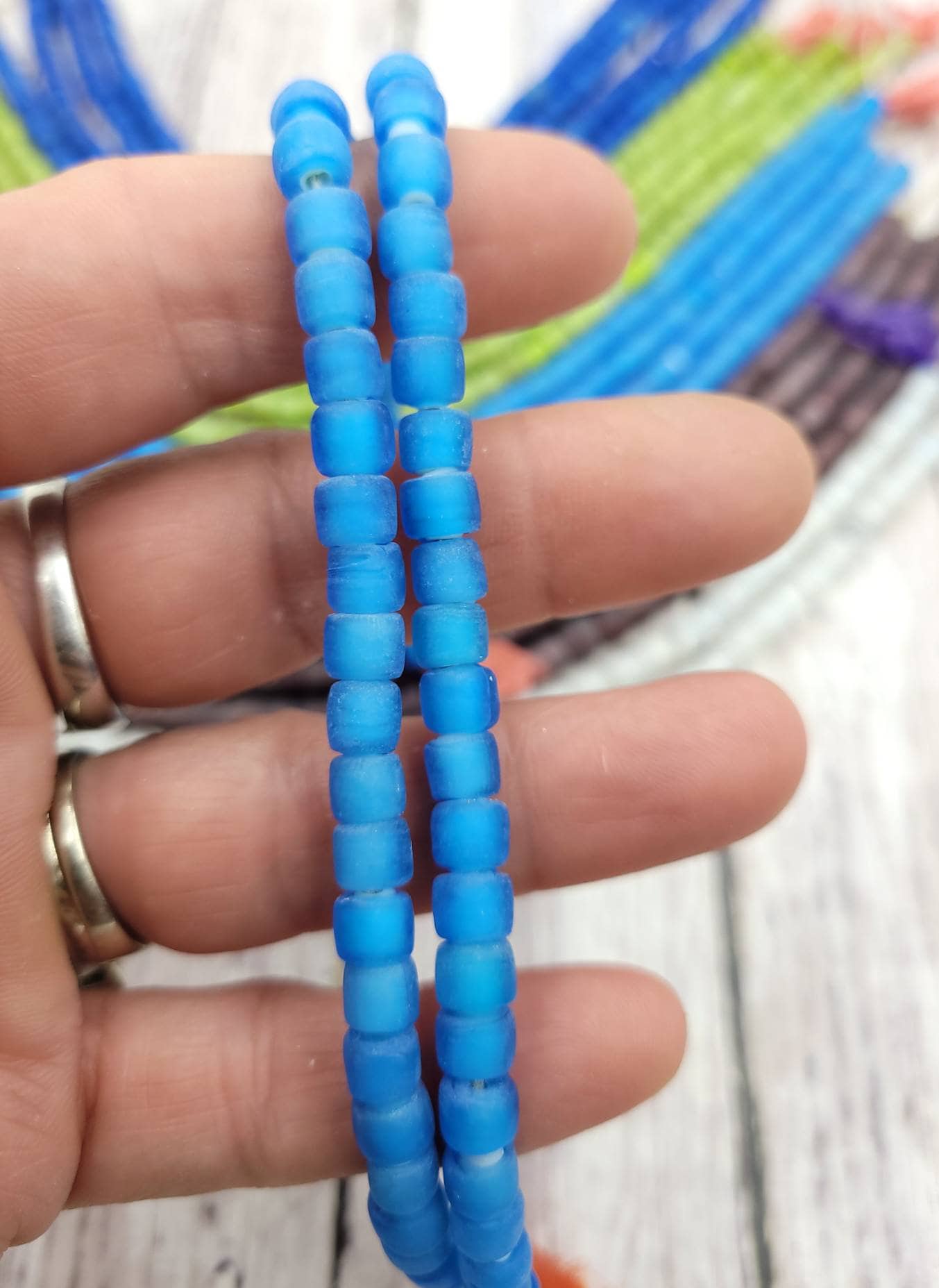 Beautiful Handmade White Heart Glass Beads Strand 10 "Long 5-6mmx6mm Choose Color Option / Jewelry Supplies/ Venetians 80's/ Lampwork.