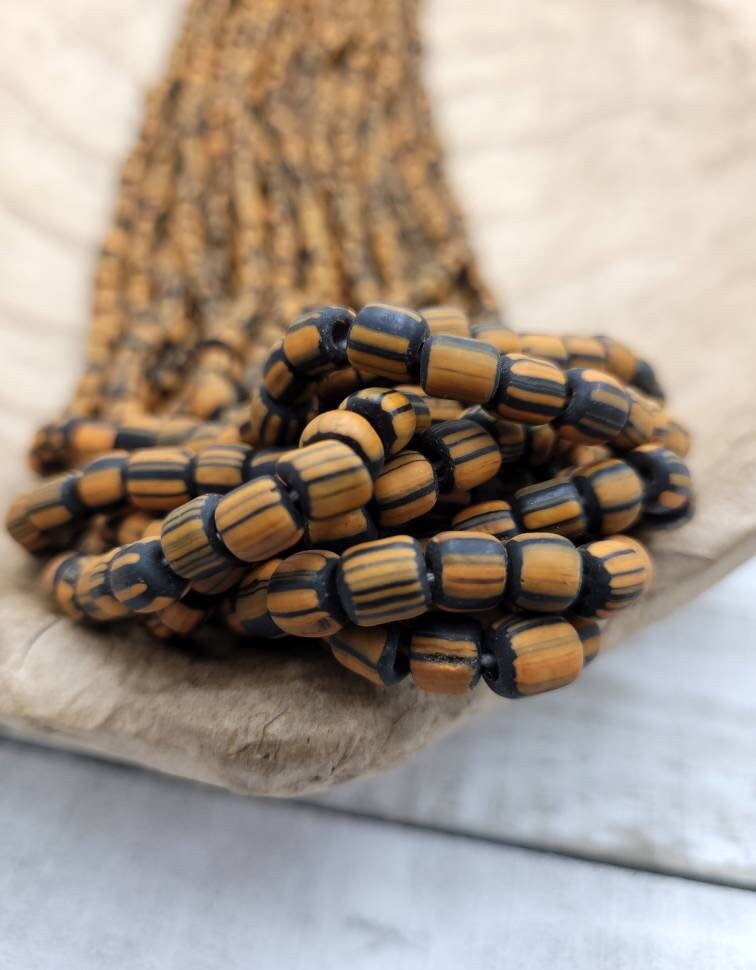 Glass Beads Handmade From Thailand 5-8mm x 5-6mm/Option to Choose Half Strand 10-11" or 22"/Jewelry Supplies/Indonesian Java Lampwork beads.