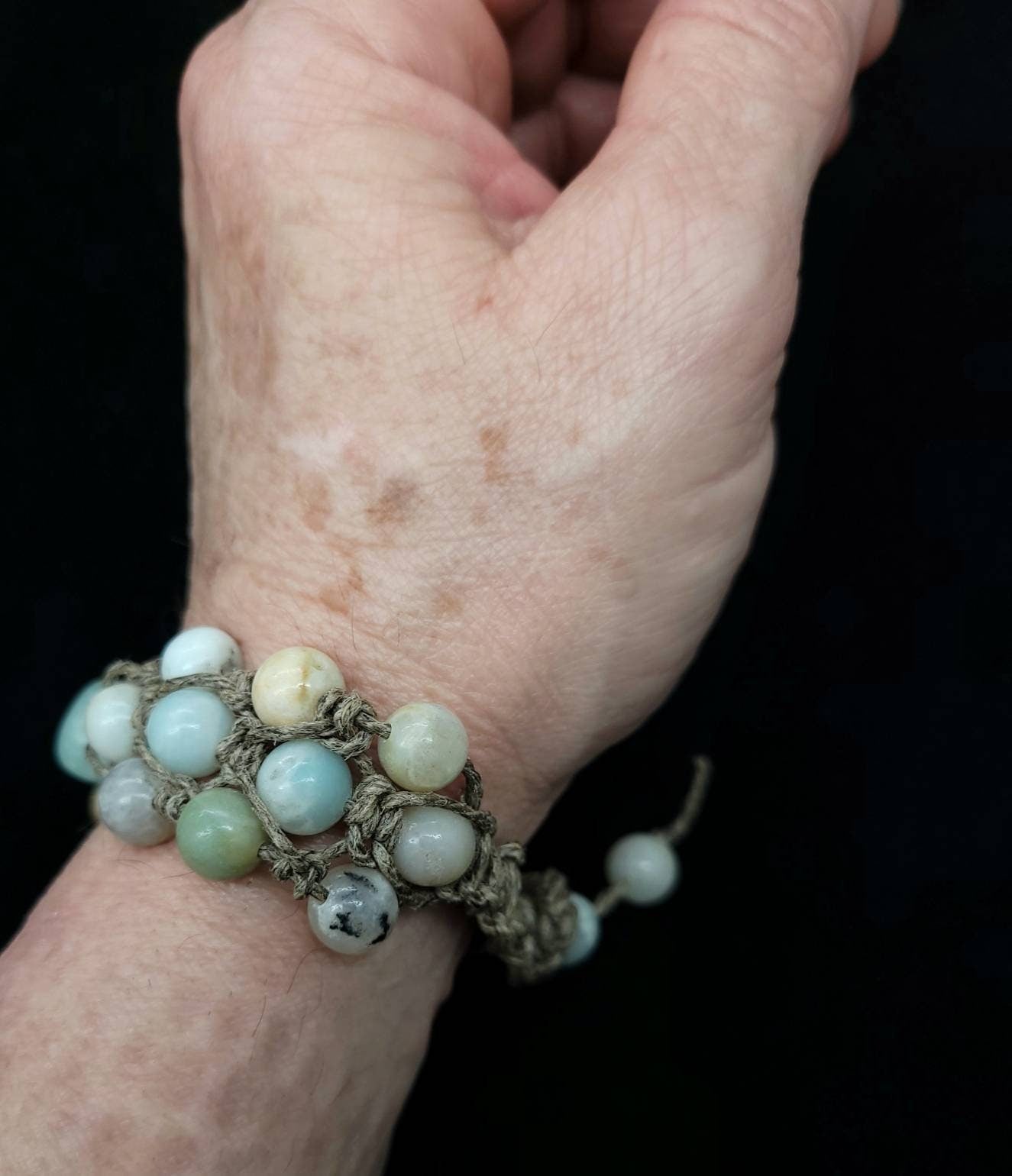 Reflections | Hemp | Amazonite | Hand Twined