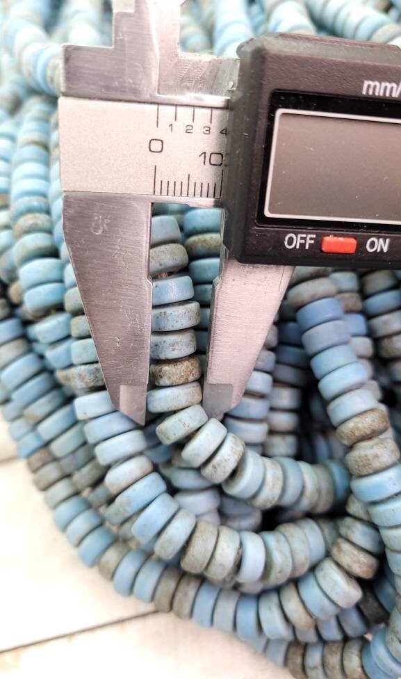 Glass Beads With Rustic And Old Accent 8-10mm Strand 10" Long From Java Indonesian / Jewelry Making Supplies / Craft.