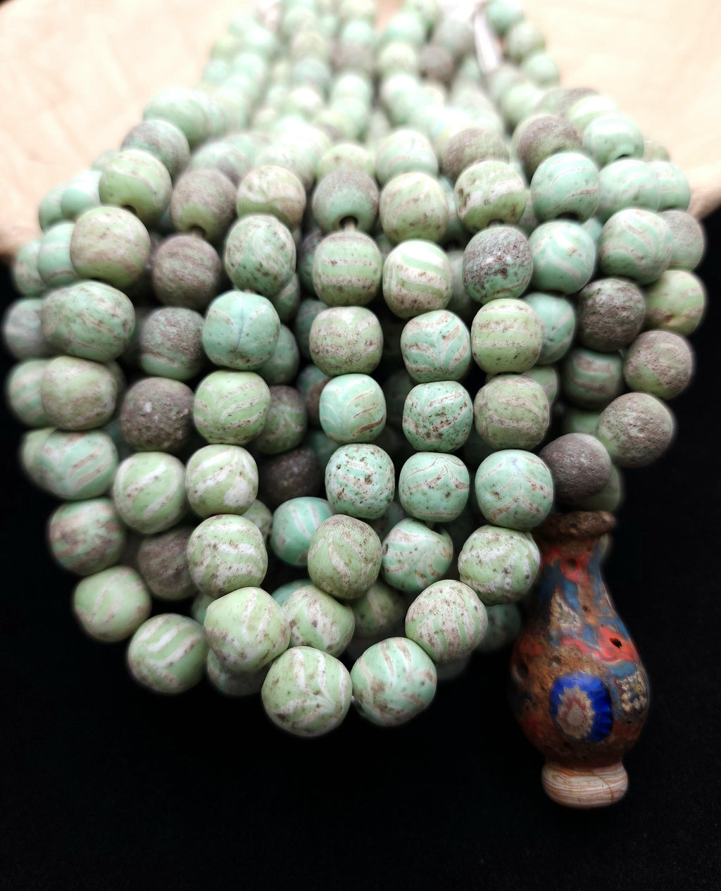 Lemon Green Glass Feather Beads, Vintage, Ethnic Beads, [12 Beads  12mm], Java Indonesian Beads, Jewelry Making Supplies, Craft