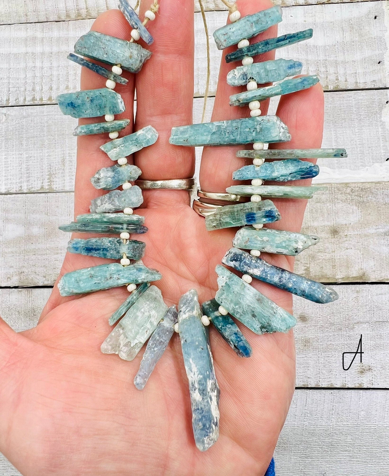 Beautiful Kyanite Rough Stones Sticks 13-34mm x 6-14mm/Strands Length 8”/Jewelry Supplies